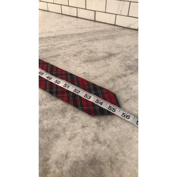 Vintage Pendleton Tie Mens Red Tartan Plaid Virgin Wool Necktie Classic Preppy - Picture 6 of 7
